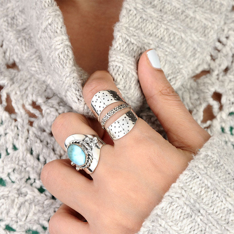 Olivenorma The Larimar Boho for Women Ring