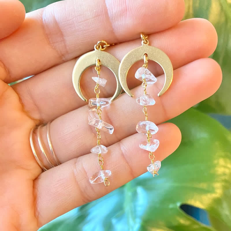 Olivenorma Amethyst Clear Crystal Sun Tassel Earrings