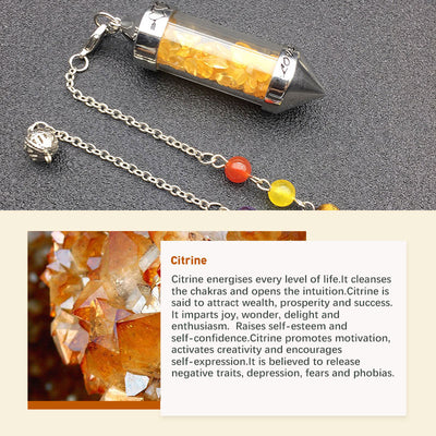 Chakra Colored Crystal Meditation Pendulum