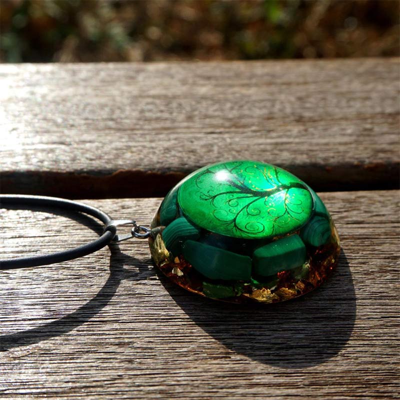 Olivenorma Natural Malachite Tree Of Life Necklace