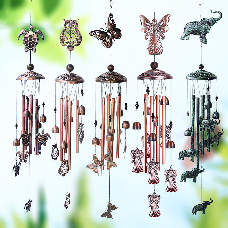 Olivenorma Metal Butterfly Owl Animal Iron Art Hanging Wind Chime