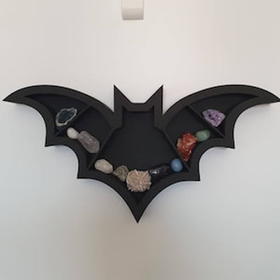 Olivenorma Bat Shaped Wooden Crystal Shelf