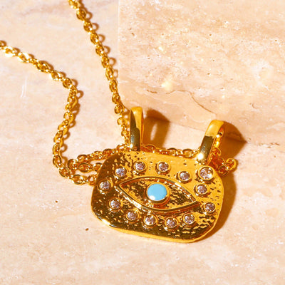 Olivenorma Evil Eye Copper Gold Plated Zircon Necklace