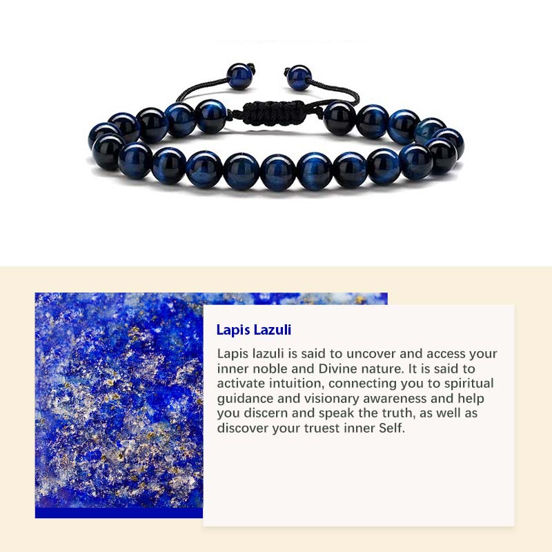 Natural Crystal Stone Healing Bracelet - Lapis Lazuli - image 6
