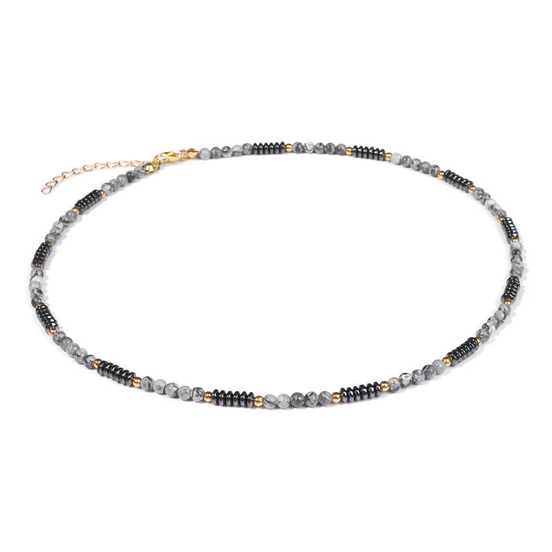 Olivenorma Gemstone & Hematite Necklace