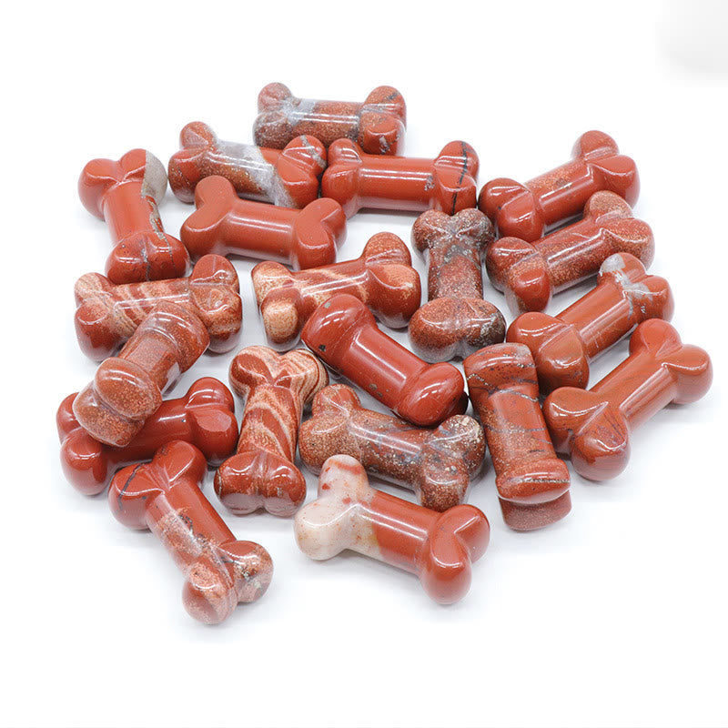 Olivenorma Natural Quartz Crystal Mini Bone Gemstone Decoration - Red Jasper - image 31
