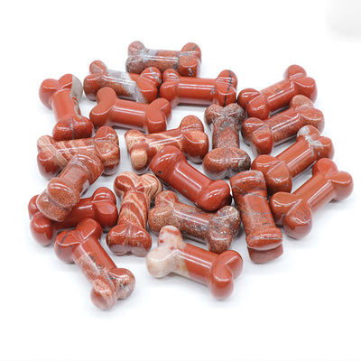 Olivenorma Natural Quartz Crystal Mini Bone Gemstone Decoration - Red Jasper - image 31