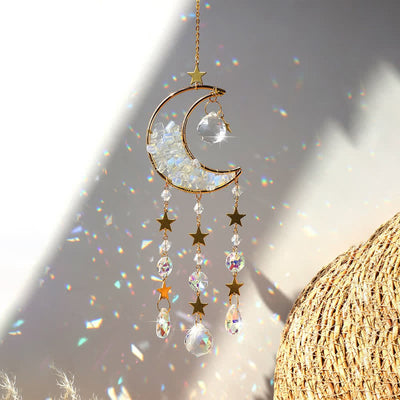 Olivenorma Moon Crystal Hourglass Wind Chime Suncatcher