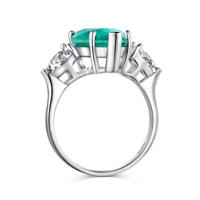 Olivenorma Paraiba Tourmaline White Zircon Exquisite Ring