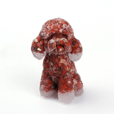 Olivenorma Natural Crystal Poodle Gemstone Decoration