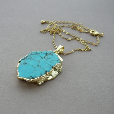 Olivenorma Delicate Irregular Turquoise Necklace