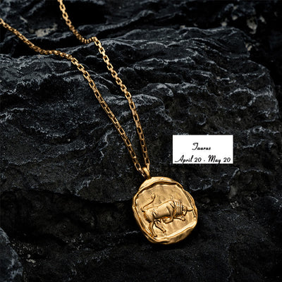 Olivenorma Zodiac Electroplated 18k Gold Titanium Steel Necklace