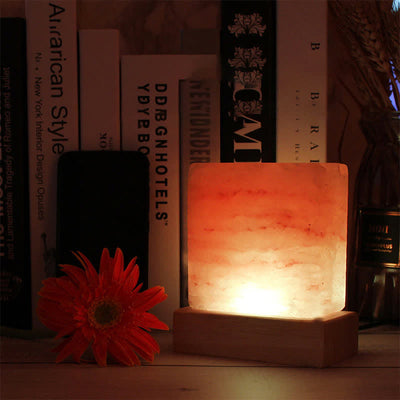 Olivenorma Square Shape Himalayan Pink Salt Lamp