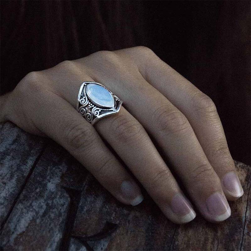 Olivenorma Moonstone Healing Protection Ring