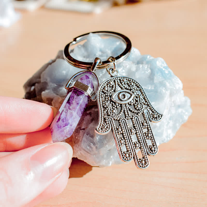 Olivenorma Inspiring Hamsa Hand Crystal Keychain