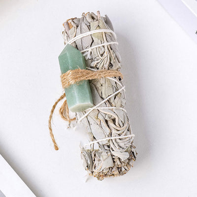 Olivenorma White Sage Hexagonal Prism Crystal Aromatherapy Gemstone Decoration