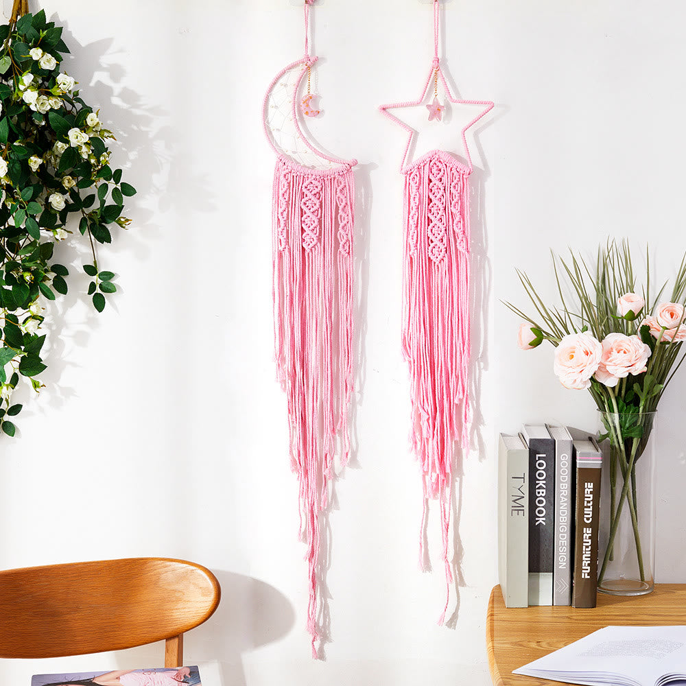 Olivenorma Star Moon Macrame Tassel Dream Catcher