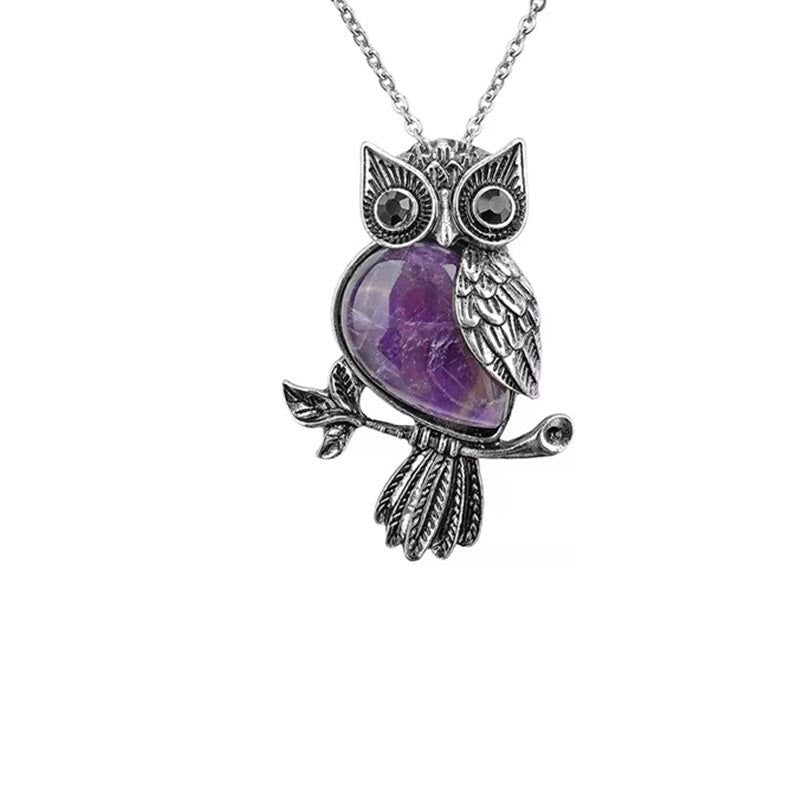 Olivenorma Natural Stone Owl Necklace