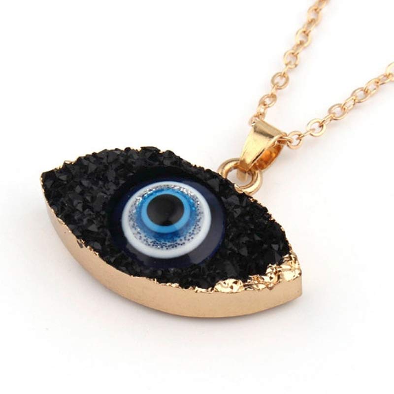 Olivenorma Clear Quartz Evil Eye Energy Necklace