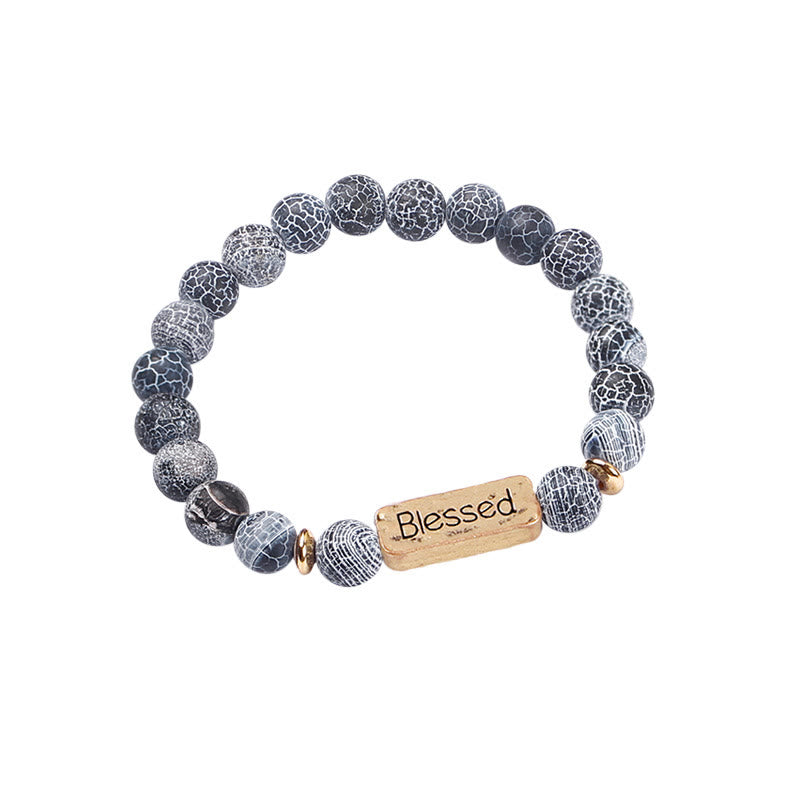 Olivenorma Natural Gemstone Blessed Engraving Bracelet