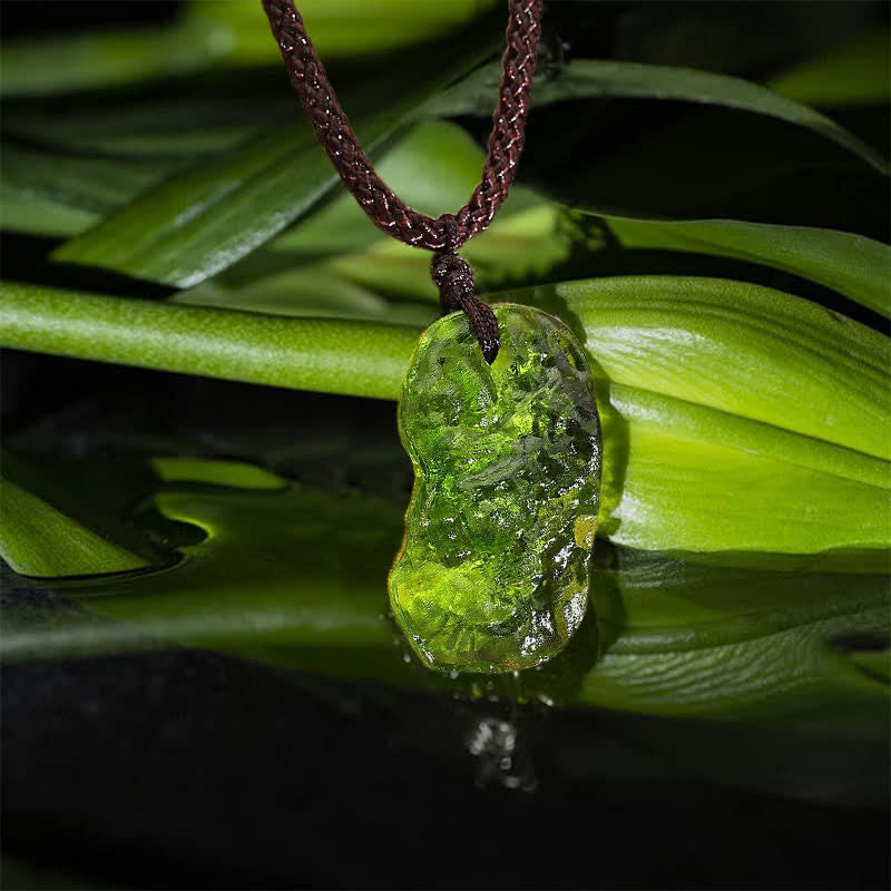 Olivenorma Purification Green Moldavite Necklace