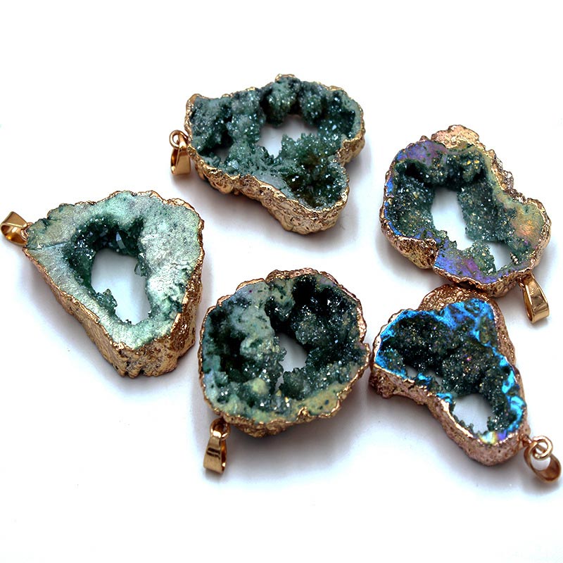 Natural Crystal Geode Pendant