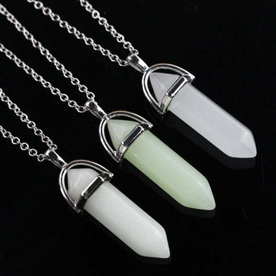 Olivenorma Moonstone Stone Hexagonal Column Necklace