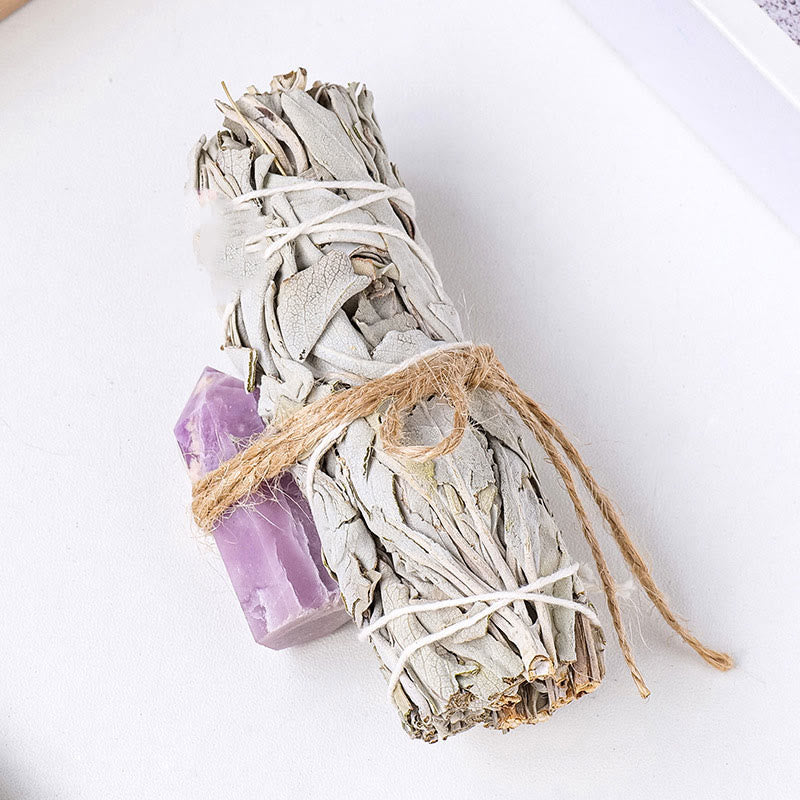 Olivenorma White Sage Hexagonal Prism Crystal Aromatherapy Gemstone Decoration