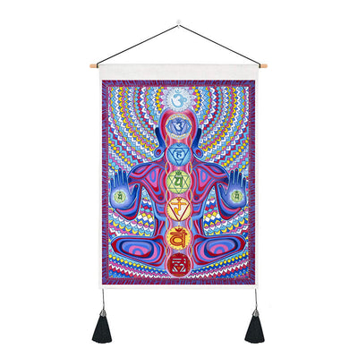 Olivenorma Zen Meditation Decorative Printed Chakra Tapestry