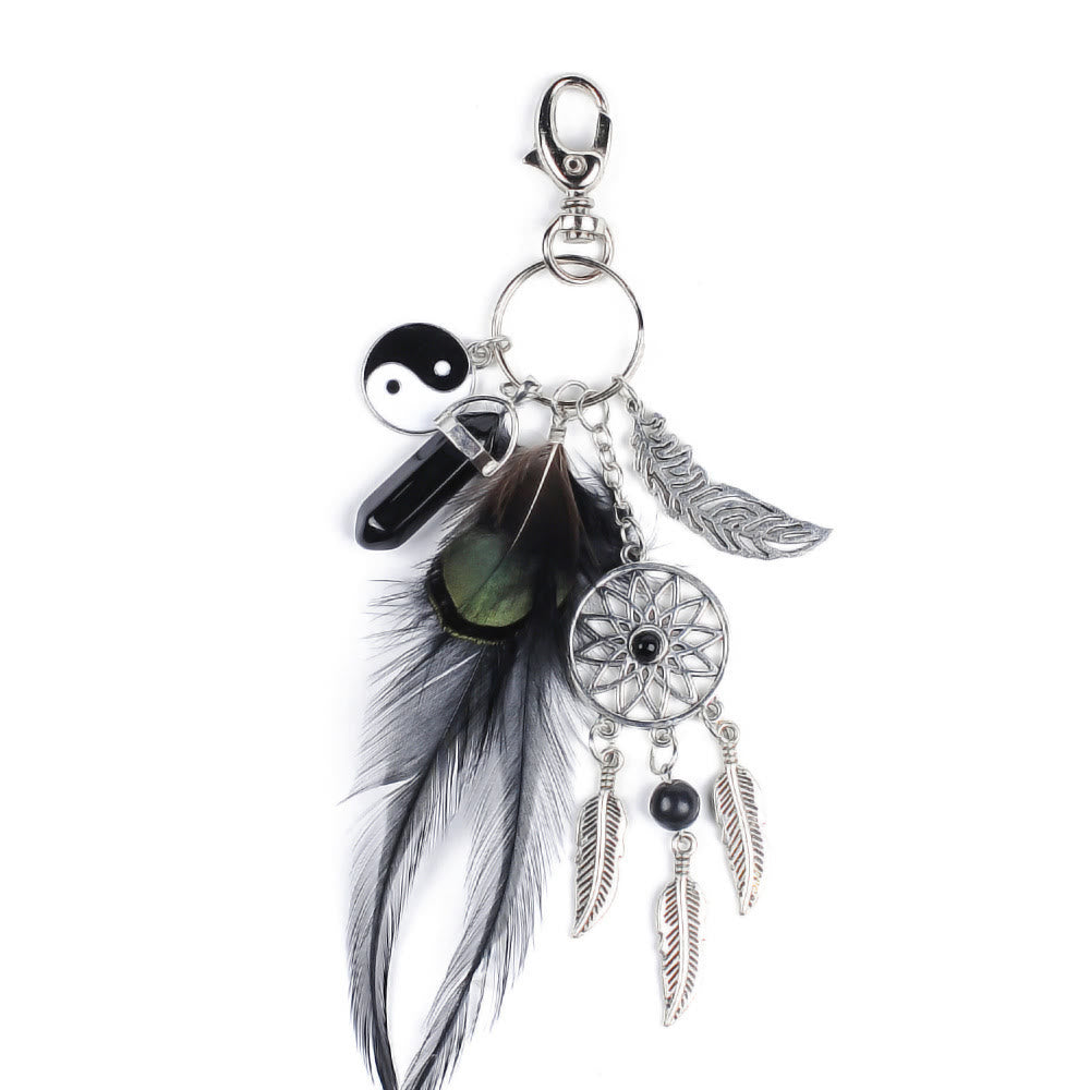 Olivenorma Bohemian Dreamcatcher Keychain - Obsidian - image 5