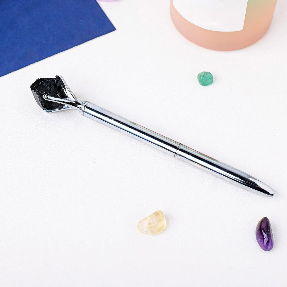 Olivenorma Raw Stone Manifestation Pen Gemstone Decoration - Obsidian - image 14