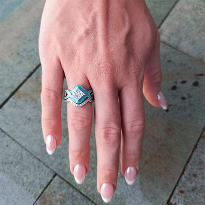 Olivenorma Turquoise Ocean Wave Ring