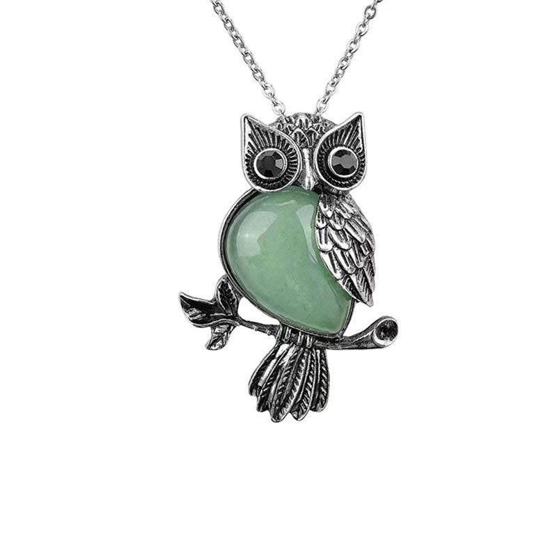 Olivenorma Natural Stone Owl Necklace