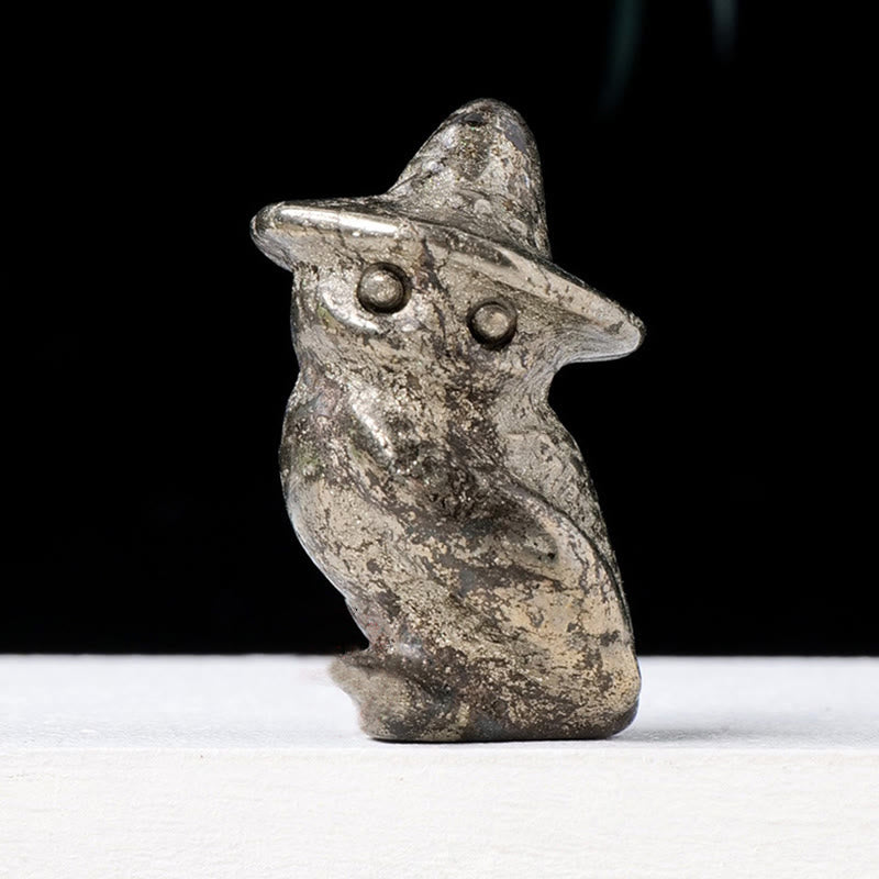 Olivenorma Halloween Crystal Owl Carving Gemstone Decoration