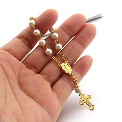 Olivenorma Pearl Heart Cross Bracelet