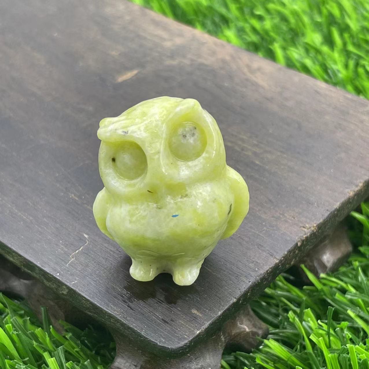 Olivenorma 3.5cm Natural Crystal Owl Ornament Gemstone Decoration - Xiuyu - image 1