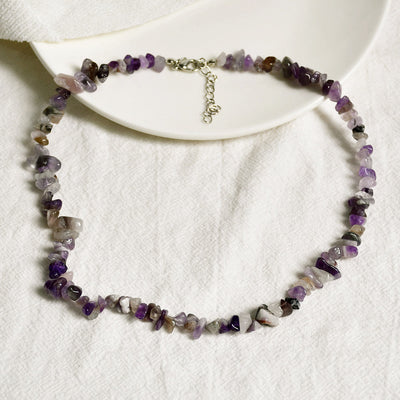 Olivenorma Irregular Shaped Polished Crystal Stone Necklace - Amethyst - image 18