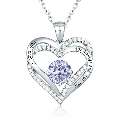 Olivenorma "I love you for always and forever" - Birtshtone Heart Necklace - Silver - June - image 21