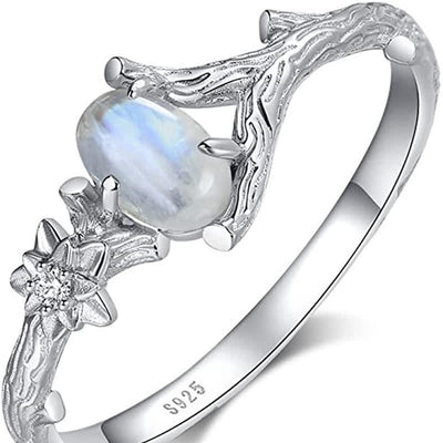 Olivenorma Natural Moonstone Healing Protection Ring