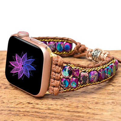 Olivenorma Blue Emperor Stone Apple Watch Strap Wrap Bracelet