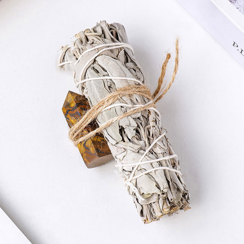 Olivenorma White Sage Hexagonal Prism Crystal Aromatherapy Gemstone Decoration