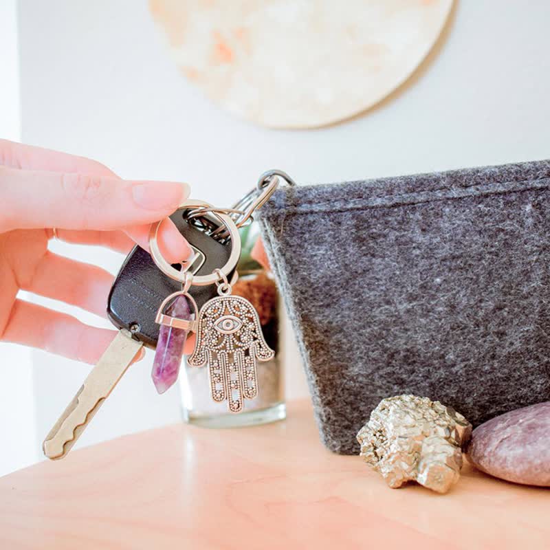 Olivenorma Inspiring Hamsa Hand Crystal Keychain