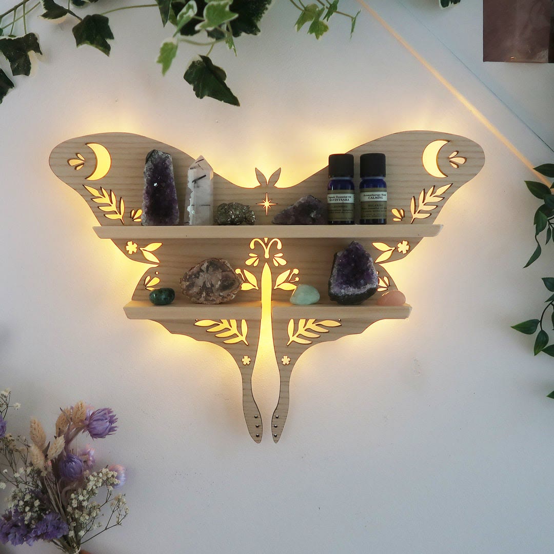 Olivenorma Luna Moth Crystal Shelf