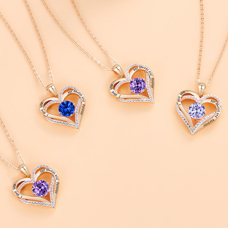 Olivenorma "I love you for always and forever" - Birtshtone Heart Necklace