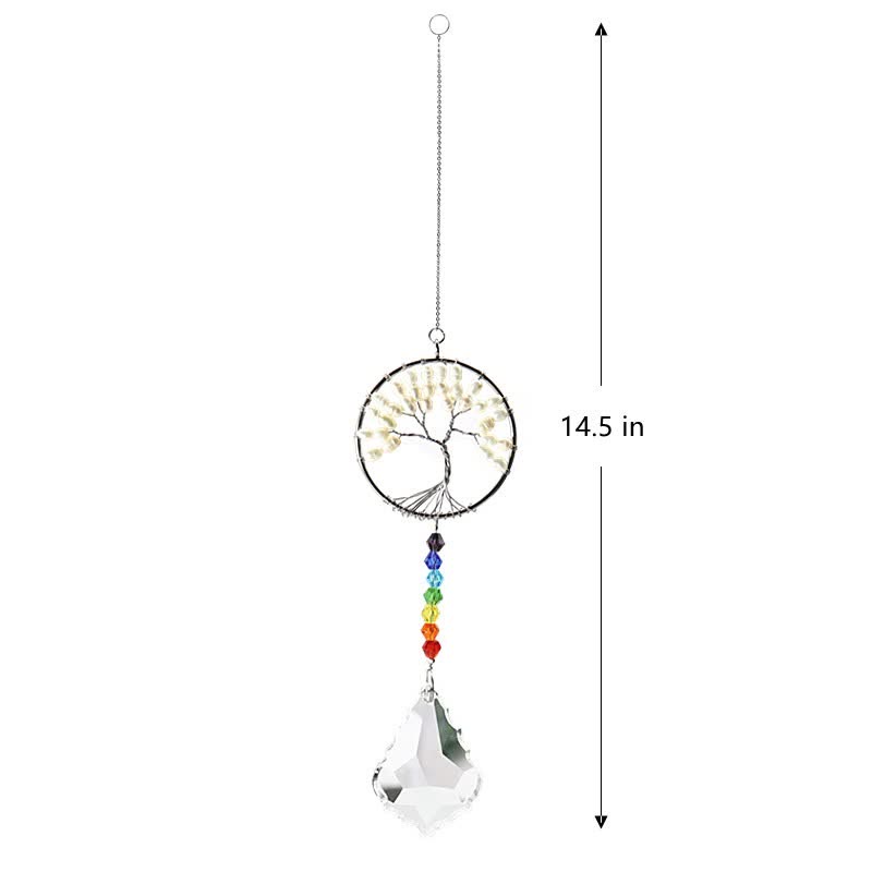 Colorful Tree of Life Crystal Wind Chime Suncatcher