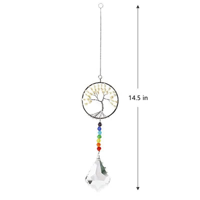 Colorful Tree of Life Crystal Wind Chime Suncatcher