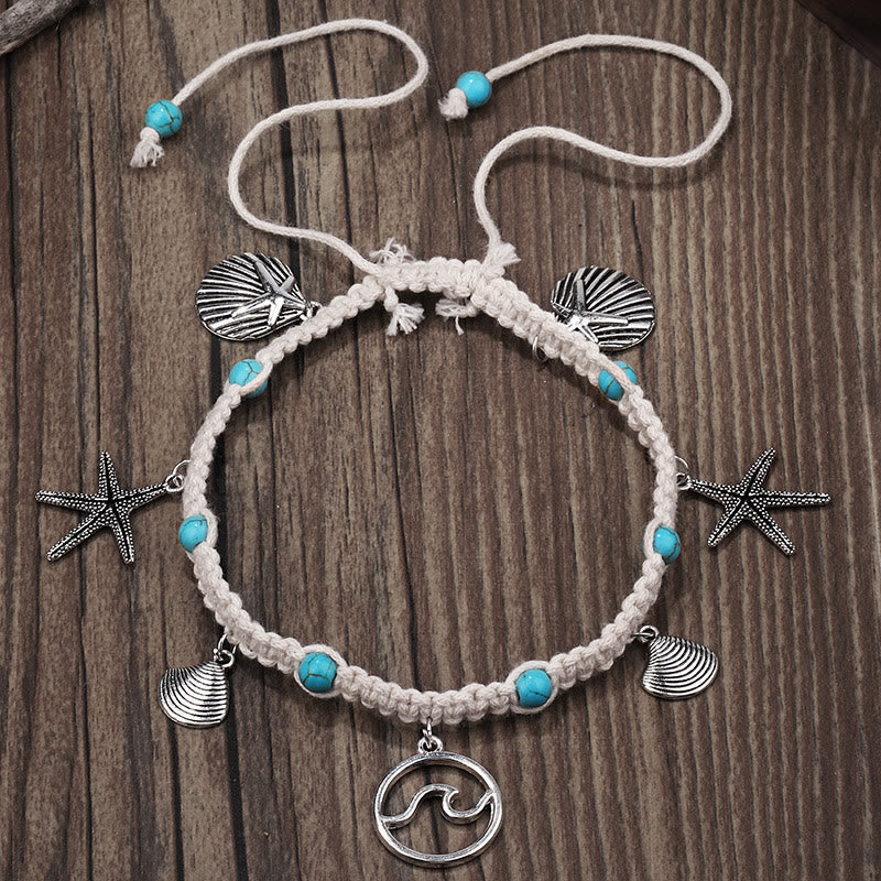 Olivenorma Turquoise Starfish Wave Charm Bracelet Anklet - image 10