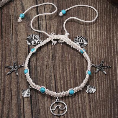 Olivenorma Turquoise Starfish Wave Charm Bracelet Anklet - image 10