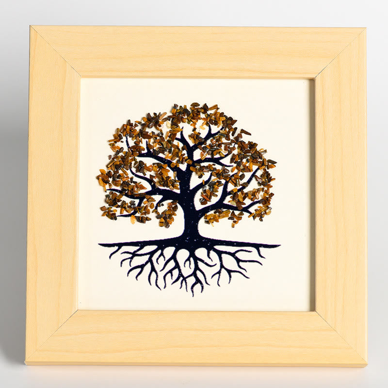 Olivenorma Natural Crystal Gravel Tree Of Life Photo Frame Decoration