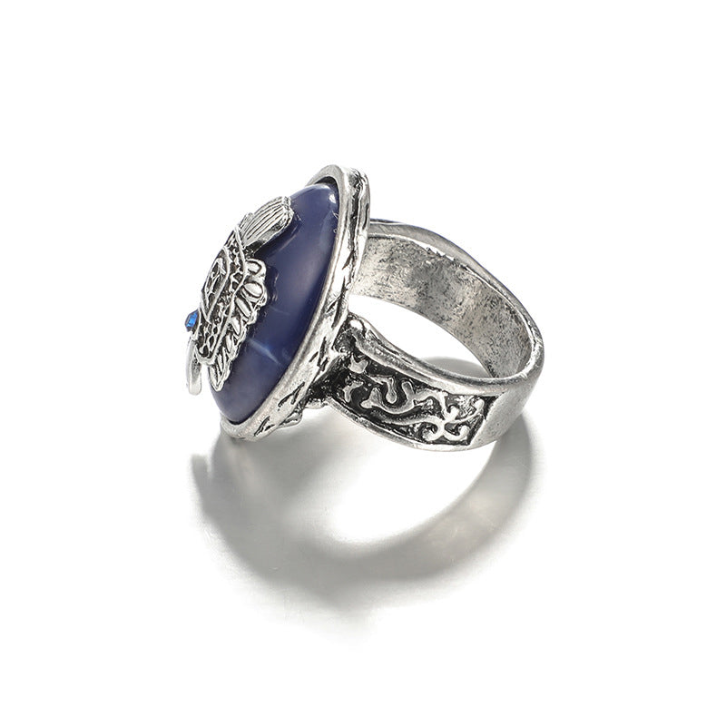 Lapis Lazuli Punk Carving Ring